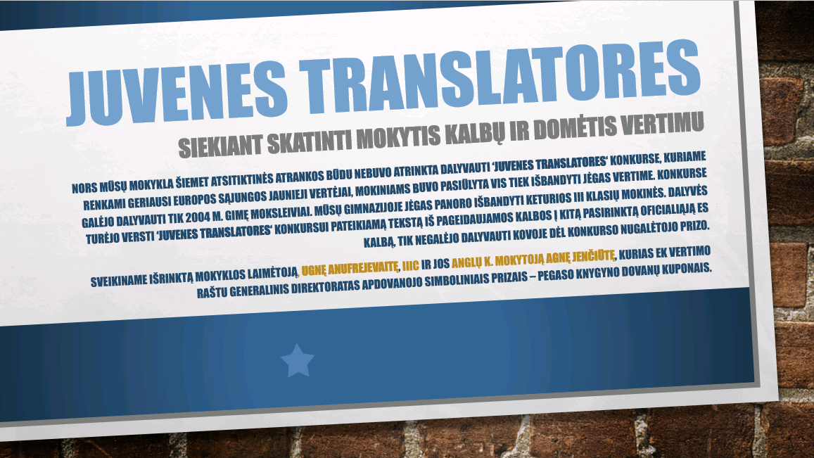Sėkmė tarptautiniuose anglų kalbos ir vertimų konkursuose! 