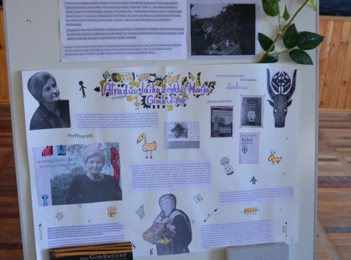 Integruota lietuvių kalbos ir literatūros bei istorijos pamoka – mokslinė konferencija „Marija Gimbutienė  – pasaulio lietuvė”