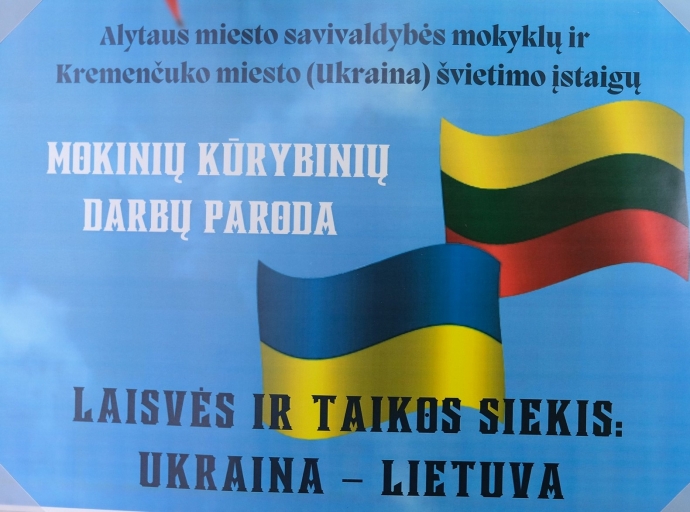 I-oji vieta mokinių kūrybinių darbų konkurse „Laisvės ir taikos siekis: Ukraina – Lietuva“