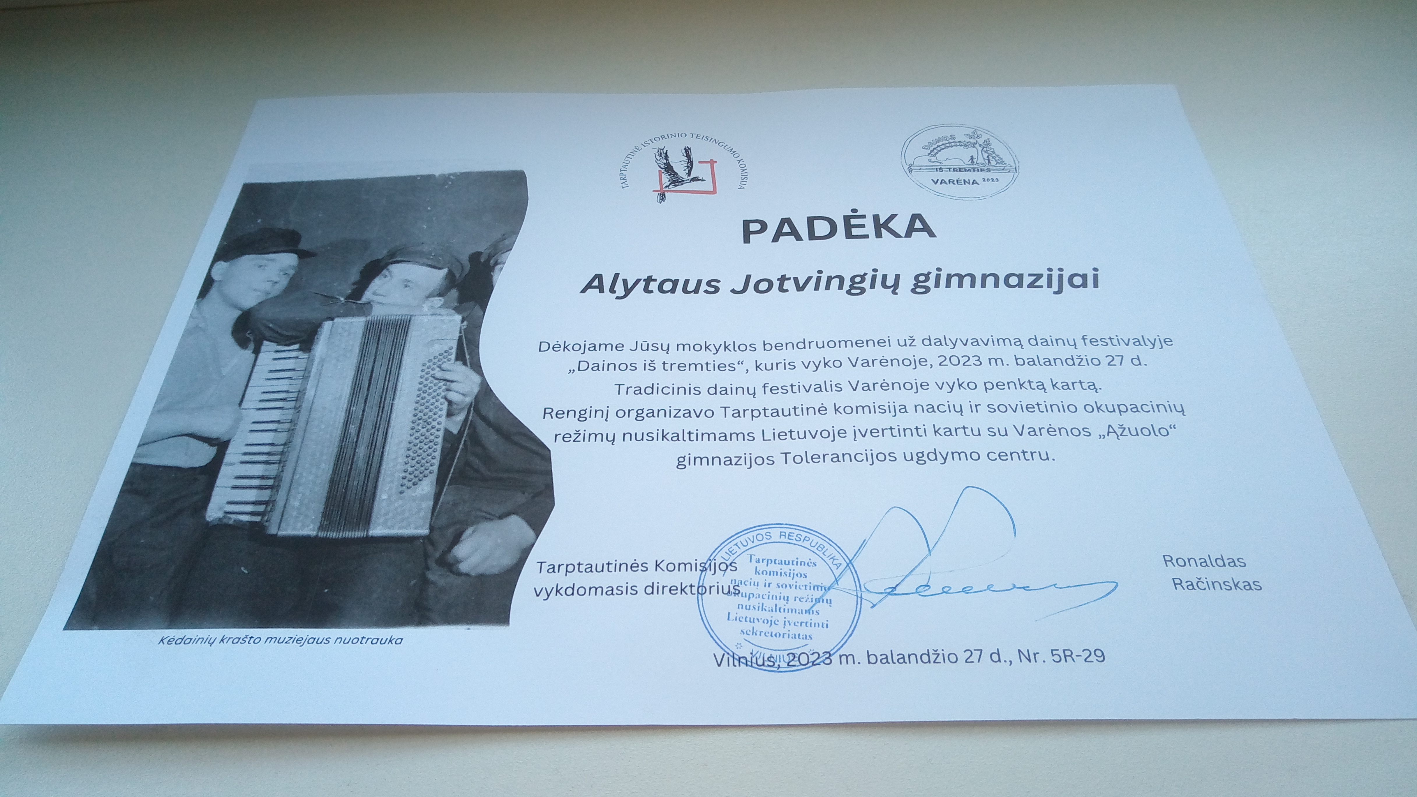 Nacionalinis dainų festivalis ,,Dainos iš tremties"